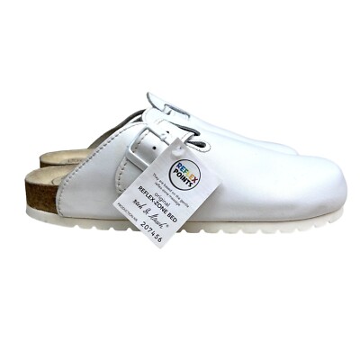 Dr. Mauch Reflex Five Zone Sandal Mule Slip On Comfort White Leather Men EUR 41^