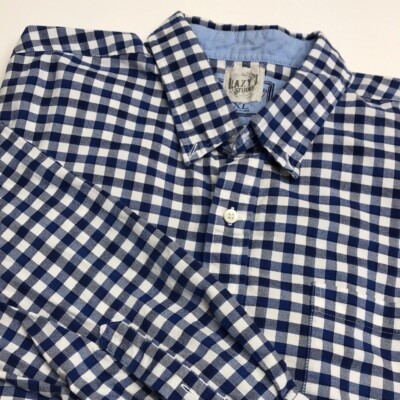 Lazy Studio Blue Check Patchwork Home Georgia Western Long Sleeve Size XL