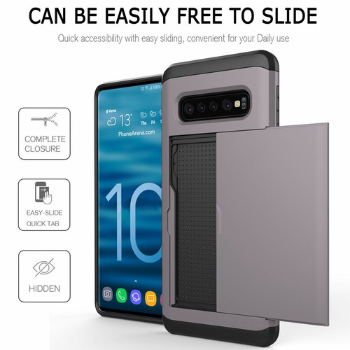 For Samsung S10 5G S10e S10 Plus Shockproof Hard Phone Case with Card Holder - Picture 72 of 89