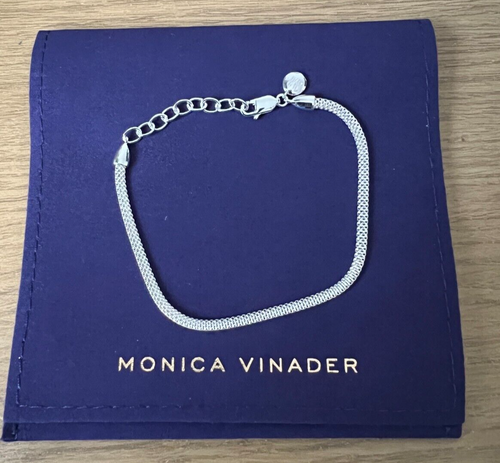 Neu Monica Vinader Erbstück geflochten fein Kette Armband, Sterlingsilber