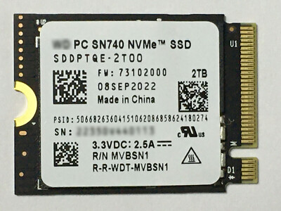 SN740 2TB 2230 SSD NVMe PCIe4x4 For Steam Deck ROG Flow X X13 Laptop 