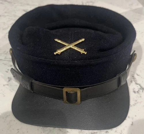 Civil War Union Type Hat Vintage Made In USA Wool Blue Cap Reproduction