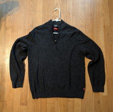 Men's Dark Gray IZOD Sweater - Size L - 1/4 Zip Pullover