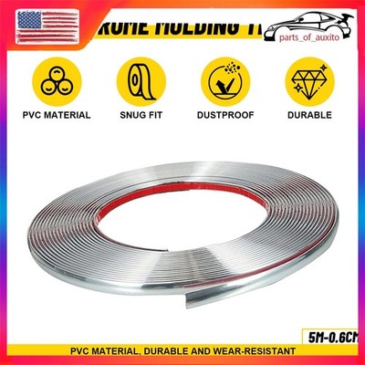 6MM X 5M Car Chrome Moulding Trim Strip Self Adhesive Fits Most Car S