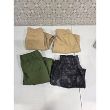Kids Jogger Pants Set 4 Pairs Cargo Pull On Elastic Waist Bottoms Size 6-7READ