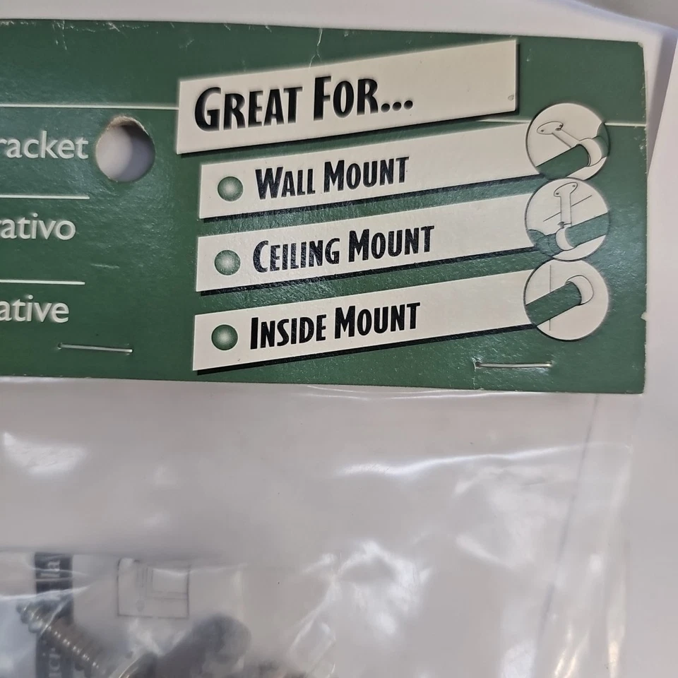 Soporte de barra de cortina universal Levolor hasta 1" varillas redondas montaje en 3 vías latón 2ct Foto 4 de 4