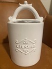 Buttermilk Home & Kitchen White Ceramic Cylinder Utensil Holder 7in Solid — photo 2