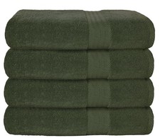 Cotton Bath Towel Set 4 Pack 100 Pure 4 Towels 27x54 Olive Green