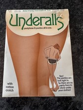 Underalls Pantyhose Vintage 1981 Suntan Size C-D Style 320 New Old Stock