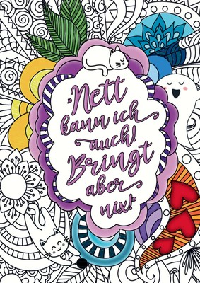 Nett kann ich auch! Bringt aber nix! - Das freche Malbuch für Erwachsene | Buch