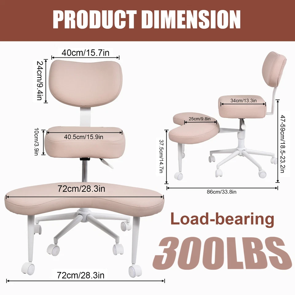Silla Meditación Piernas Cruzadas, Silla TDAH con Respaldo Altura Ajustable Hogar Foto 4 de 4
