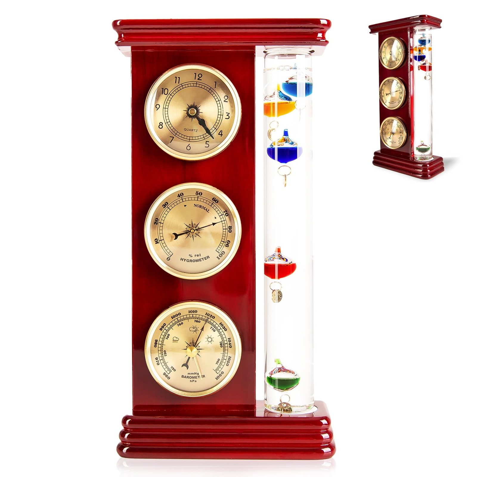 With Galileo Thermometer,barometer,hygrometer,...