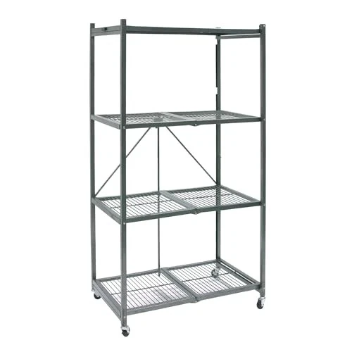 ORIGAMI 4 TIER FOLDING SHELVES STORAGE SHELVING RACK UNIT WITH - Scratch & Dent - Image 4 of 4