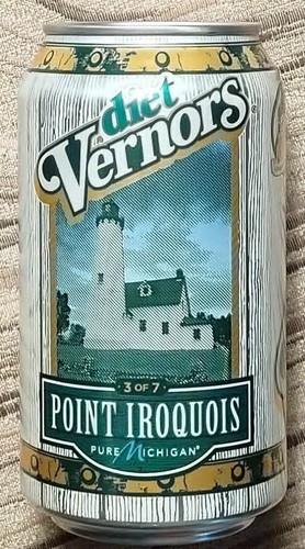 2018 Diet Vernors Michigan Lighthouses Soda Pop Can 3 of 7 Point Iroquois
