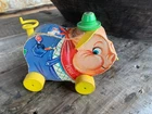 Vintage Fisher-Price PUDGY PIG NO. 478 WOODEN PULL TOY