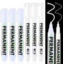 Acrylic White Paint Pens 6 Pack White Permanent Marker with Extra Fine Point