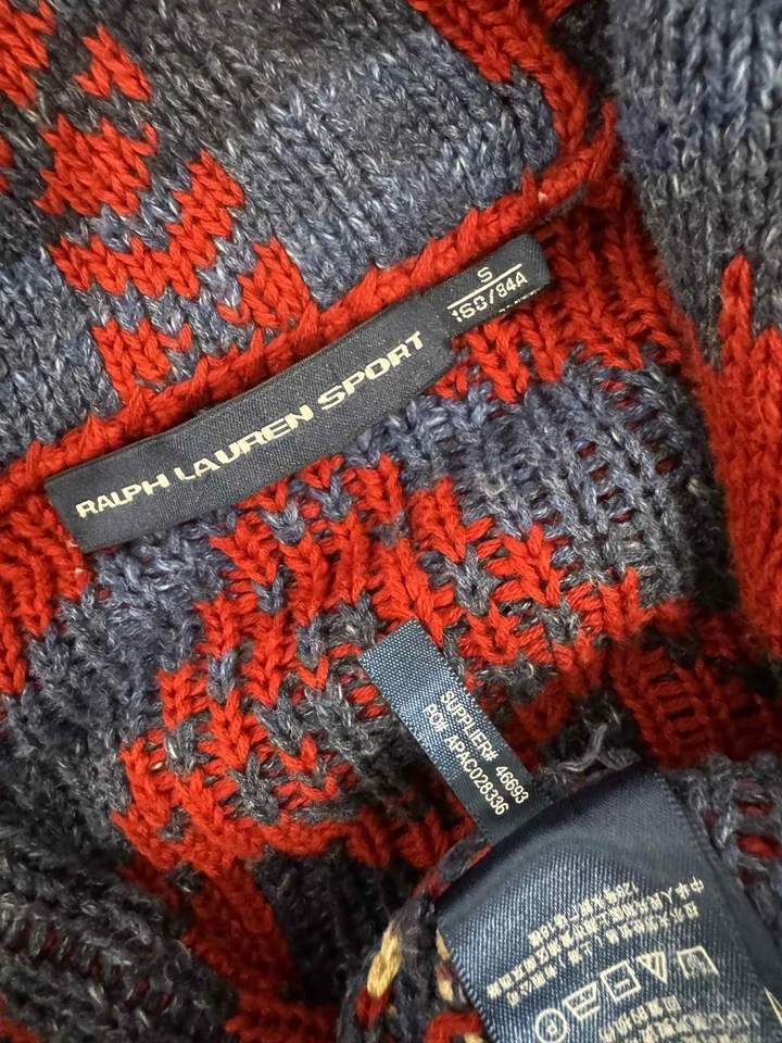 Cárdigan azteca indio suroeste vintage Polo Ralph Lauren chal tribal RARO Foto 3 de 4