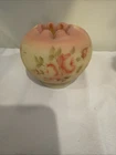 VINTAGE FENTON URANIUM BURMESE ROSE BOWL Signed Francis Burton