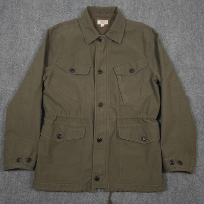 #ad Wallace amp; Barnes J crew Chore Jacket Mens M Green European Combat Canvas $99.97