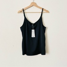 NWT Eileen Fisher SMALL stretch silk black cami top
