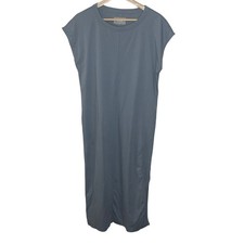 Everlane Womens Size M Gray 100% Cotton Knit Midi T Shirt Dress