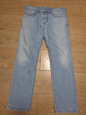 Herren Diesel Buster Jeans Regular Slim Tapered W34 L30 Hellblau 0850V Stretch 