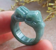 Video Certified Green Natural A JADE Jadeite Hand RING USA. 4.75    713321 AS