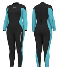 Hevto Women's Full 3mm/2mm Neoprene Wetsuit Guardian I Black  Teal Size MS