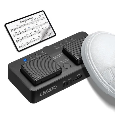 LEKATO Bluetooth Page Turner Pedal für Tablet Smartphone, Wiederaufladbares P...
