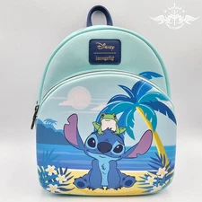 Loungefly Disney Stitch Beach Scene Mini Backpack New