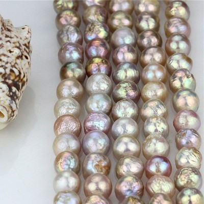 Huge 14-16mm Genuine Natural Multicolor Baroque Edison Pearl Loose Beads 15''