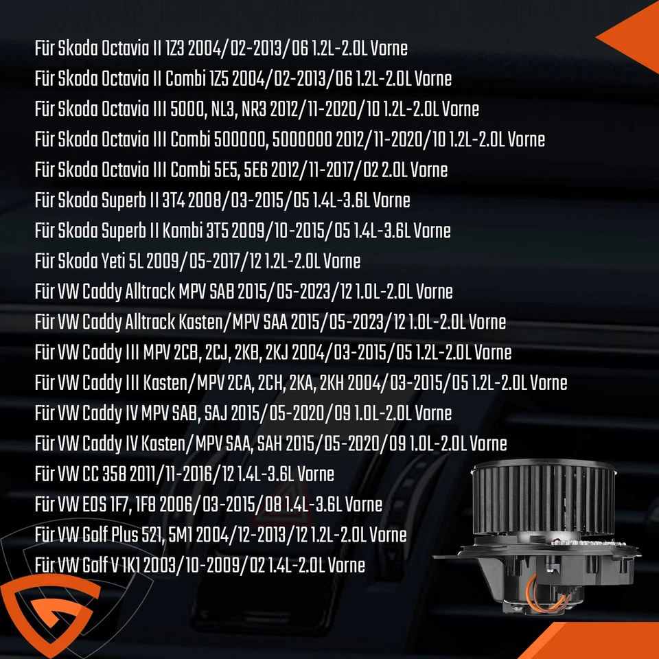 Heizungsgebläse Gebläsemotor Innenraumgebläse Für Audi Seat Leon VW Golf Passat - Bild 2 von 4