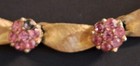 Vtg Crown Trifari Gold Tone Birthday Ribbon Necklace & Earrings... Pink  — photo 3