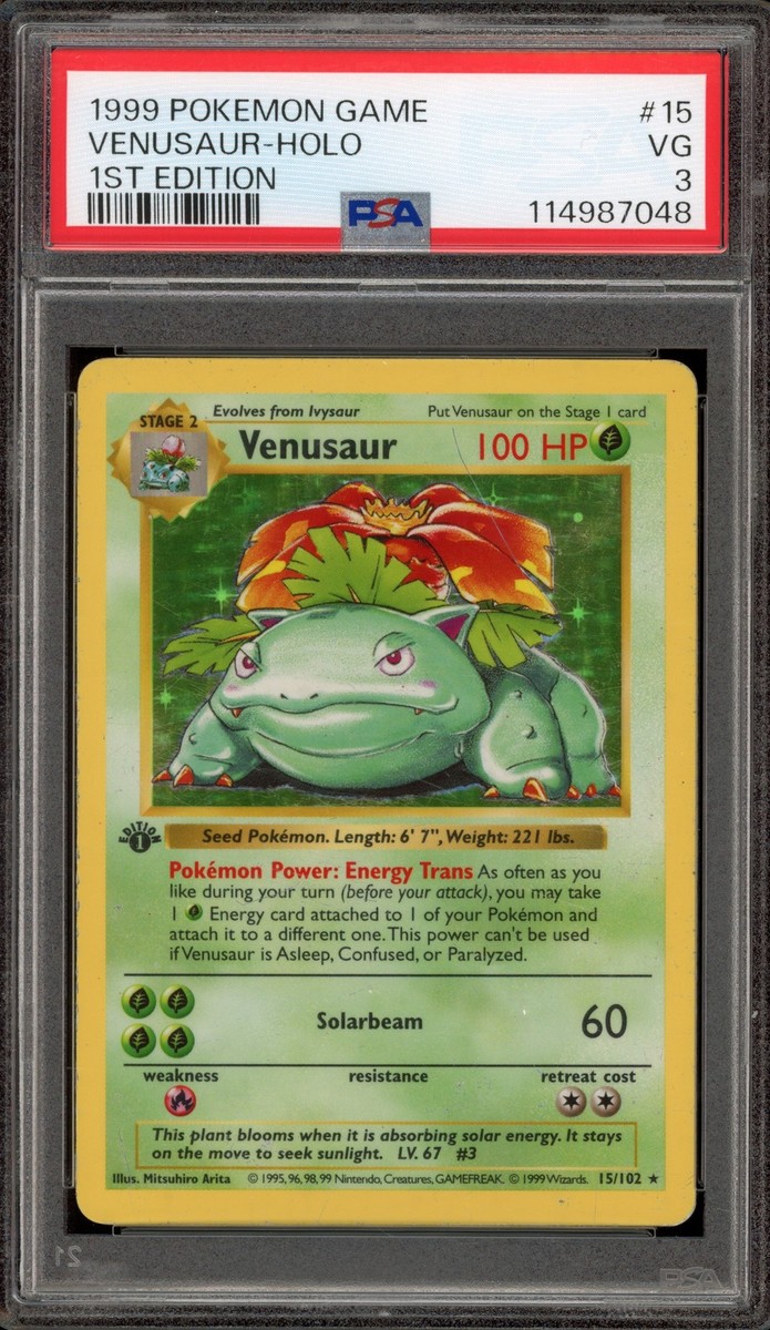 英語版初期 ポケモンカード Venusaur shadowless holo Pokemon Venusaur Base Set Shadowless 1st Edition Holo Rare