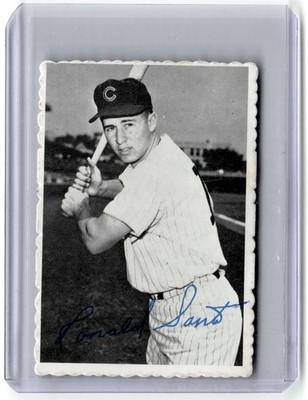 1969 Topps Ron Santo #19 Chicago Cubs     Writing on back - Deckle Edge