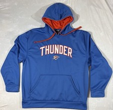 NBA Oklahoma City OKC Thunder Blue Hoodie Size XL Sweatshirt Stitched