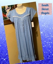 EILEEN WEST C5025016  BLUE GEO  JERSEY COTTON WALTZ LENGTH NIGHTGOWN  XL