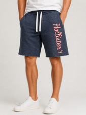 Boys Blue Fleece Drawstring Shorts Youth 7.87" Regular Fit Side Pockets