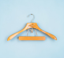 Vintage Setwell Heavy Duty Wooden Suit Coat/Trouser Clamp Combo Hanger