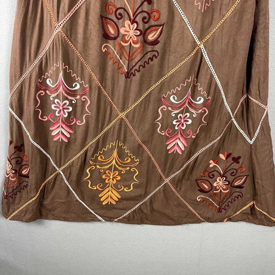 Judith March Floral Strapless Maxi Dress Womens Large Embroidered Boho Fairy - Image 4 of 4