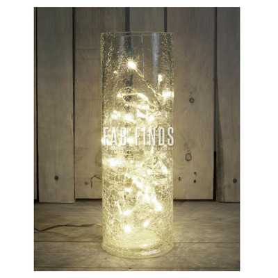 Crackle Vase Warm White Led Lights Party Centerpiece Home Decor