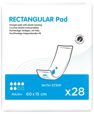 112 x Ontex Rectangular Insert Pad - Maxi + (PE Backed Strip) - 4 Packs of 28