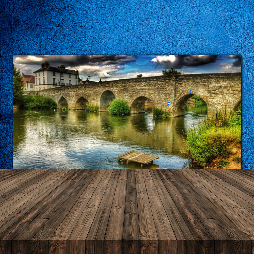 Crédence de cuisine en verre de sécurité 120x60 design Pont
