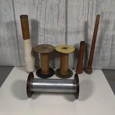 Burlington Mills Bobbins & Lestershire Metal Industrial Textile Spool Lot 