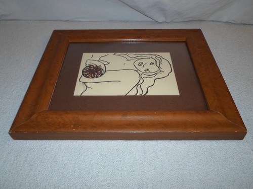 Walton Sketch Drawing *Woman Beach Scene* Bathroom Picture Frame Shell Wall Art - Picture 5 of 11