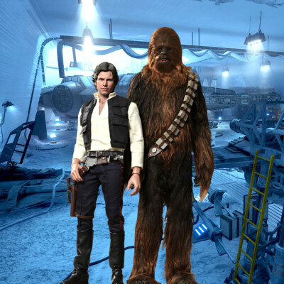 1 6 Star Wars Hoth Backdrop 15 X15 For Hot Toys Han Solo Chewbacca Mms261 Ebay