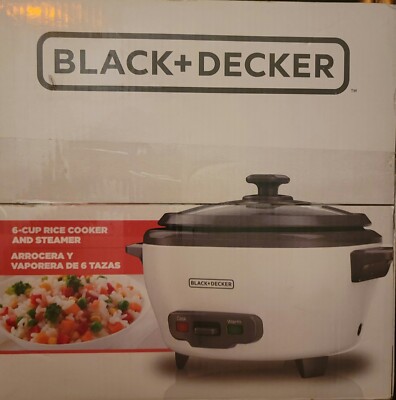 Black and Decker : 6 Cup Rice Cooker and Veggie Steamer 