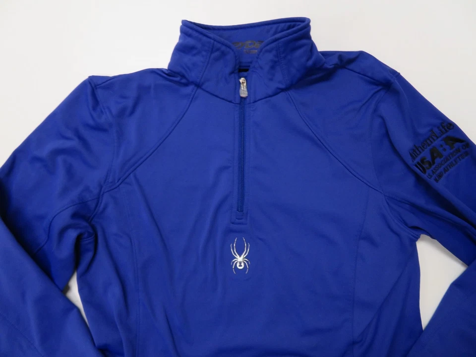 Pullover Spyder para mujer talla 10 1/4 1/2 cremallera púrpura capa base yoga correr Foto 4 de 4