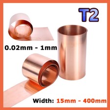 Copper Foil 99.9 Pure T2 Cu Metal Sheet Foil Plate Strip Thickness 0.02mm - 1mm