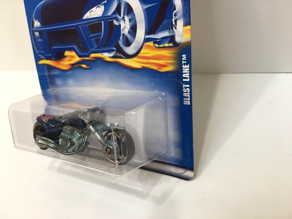 2001 Hot Wheels BLAST LANE MOTORCYCLE Collector 169 Blue - Изображение 3 из 4